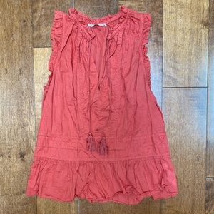 Ulla Johnson Red Ruffled Top